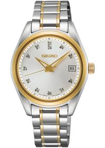 Seiko Damen Quarzuhr, silber, Armbanduhren, Armbanduhr, Damenuhr, Edelstahlarmband, Datum, Saphirglas