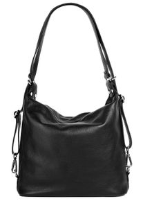 Samantha Look Damen Shopper, schwarz, Leder, unifarben, leicht glänzend, Taschen, echt Leder, Made in Italy