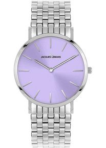 Jacques Lemans Damen Quarzuhr "Nizza", silber, Armbanduhren, Armbanduhr, Damenuhr, Edelstahlarmband, Glas mit Saphirbeschichtung