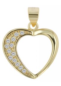 Adelia´s ADELIA ́S Damen Ketten-Anhänger "Neuheit 2025 - stilvoller Herz Anhänger aus 925 Sterling Silber", Silber 925 (Sterlingsilber), gold, Silber 925