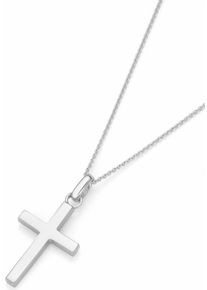 Firetti Damen Kette mit Anhänger "Schmuck Geschenk Silber 925 Halsschmuck Halskette Ankerkette Kreuz", Silber 925 (Sterlingsilber), L: 45cm, silber,