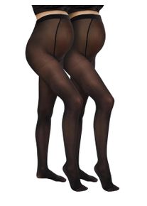 MAMALICIOUS Damen Umstandsstrumpfhose "MLSABINE PANTYHOSE 2-P A. NOOS", Gr. S, schwarz, Obermaterial: 94% Nylon, 6% Elasthan, uni, Strumpfhosen