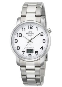 MASTER TIME Herren Funkuhr "Basic", silber, Armbanduhren, Armbanduhr, Quarzuhr, Herrenuhr, Datum, Leuchtzeiger, Edelstahlarmband