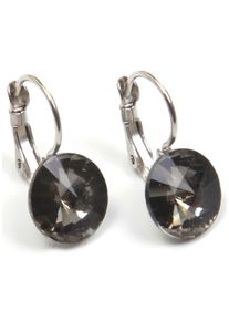 Firetti Damen Paar Ohrhänger "zeitlos, chic, rund, bunt", Metall, schwarz, Metall, Ohrringe, Made in Germany - mit Glasstein