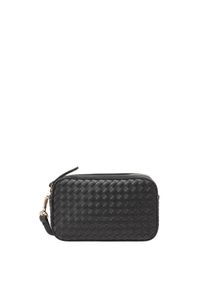 Marc O'Polo MARC O'POLO Damen Umhängetasche "mit Flechtstruktur", schwarz, Leder, unifarben, Taschen