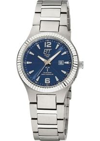 ETT Damen Funkuhr "Everest Lady", silber, Armbanduhren, Armbanduhr, Solar, Damenuhr, analog, automatischer Kalender, Tag