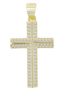 Adelia´s ADELIA ́S Damen Ketten-Anhänger "Neuheit 2025 - zeitloser Kreuz Anhänger aus 925 Sterling Silber", Silber 925 (Sterlingsilber), gold, Silber 925