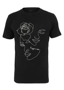 MisterTee Herren T-Shirt "MisterTee Damen Ladies One Line Rose Tee", schwarz, casual, Gr. L, unifarben, 100% Baumwolle, Shirts