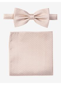 MONTI Damen Fliege, beige, casual,klassisch, gemustert, Seide, Fliegen, mit passendem Einstecktuch