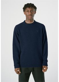 Cleptomanicx Herren Strickpullover "Classico Ligull", blau, casual, Gr. L, unifarben, 80% Wolle, 20% Polyamid, Pullover, mit lockerem Schnitt