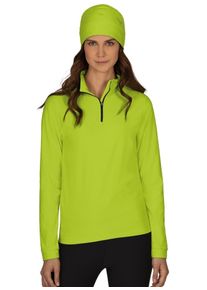 TRIGEMA Damen Sweatshirt "TRIGEMA Langärmeliges Sportshirt mit Reißverschluss", gelb, sportlich, Gr. L, 92% Polyester, 8% Elastan, Sweatshirts