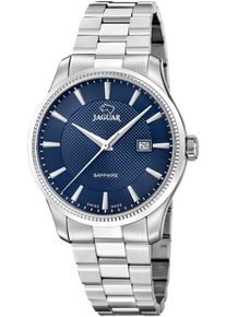 Jaguar Herren Quarzuhr "Essentia"silberfarben, blau, Armbanduhren, Armbanduhr, Herrenuhr, Swiss Made, Edelstahlarmband, analog, Datum