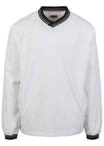 Urban Classics Herren Rundhalspullover "Urban Classics Herren Warm Up Pull Over", weiß, casual, Gr. S, gestreift, 100% Polyester, Pullover