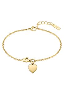 Lacoste Damen Freundschaftsarmband "Schmuck Edelstahl Parnterarmband LOVE MY CROC, 2040027, 2040028", Edelstahl, gold, Edelstahl, Armbänder