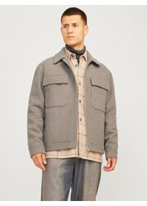 Jack & Jones JACK & JONES Herren Wolljacke "JPRCCRUSSEL WOOL BLEND JACKET SN", beige, modisch, Gr. XXL, meliert, Web, Obermaterial: 55% Polyester, 40% Wolle, 5%