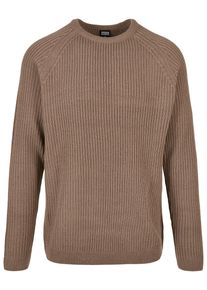 Urban Classics Herren Rundhalspullover "Urban Classics Herren Ribbed Raglan Sweater", grün, casual, Gr. XL, unifarben, 100% Polyacryl, Pullover