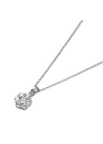 Damen Kette mit Anhänger "mit Blütenanhänger, Silber 925", 43cm, Silber 925 (Sterlingsilber), silber, Giorgio Martello MILANO, Silber 925