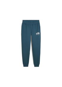 Puma Herren Jogginghose "SQUAD SWEATPANTS FL CL", grün, sportlich, Gr. S, bedruckt, Fleece, Obermaterial: 66% Baumwolle, 34% Polyester, Hosen