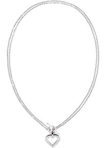 Tommy Hilfiger Damen Kette mit Anhänger "TOGGLE HEART, Herz, 2780967, 2780968", Edelstahl, L: 86cm-43cm B: 2mm, bunt, Edelstahl, B:2mm, Halsketten,