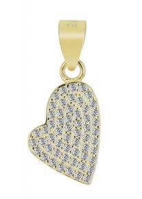 Adelia´s ADELIA ́S Damen Ketten-Anhänger "Neuheit 2025 - moderner Herz Anhänger aus 925 Sterling Silber", Silber 925 (Sterlingsilber), gold, Silber 925