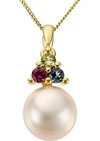 Firetti Damen Ketten-Anhänger "Schmuck Geschenk Gold 333 Halsschmuck Anhänger für Halskette Edelstein", Gelbgold 333-Perlen, 2,55 g, bunt, Gelbgold