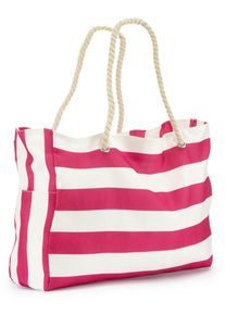 Vivance Damen Shopper "Strandtasche", pink, Textil, mehrfarbig, gestreift, Taschen, Schultertasche, Sommertasche, Handtasche, Tragetasche VEGAN