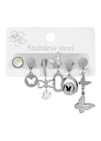 Adelia´s ADELIA ́S Damen Paar Ohrhänger "Neuheit 2025 - Damen Ohrstecker aus Edelstahl mit Schmetterling", Damen, Edelstahl, silber, Edelstahl, Ohrringe