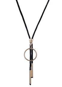 Firetti Damen Kette mit Anhänger "in Reißverschluss-Optik", Materialmix-Polyester, L: 106cm, schwarz, Materialmix, Polyester, Halsketten