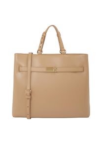 Tommy Hilfiger Damen Henkeltasche "TH HERITAGE SATCHEL", beige, Lederimitat, Taschen, Damen Umhängetasche, Schultertasche mit TH-Schmuckelement