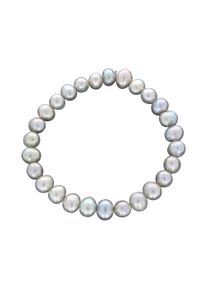 Vivance Damen Armband "Süßwasserzuchtperlen grau 6mm", 18cm, Metallmix, grau, Metallmix, Armbänder