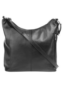Samantha Look Damen Shopper, schwarz, Leder, gemustert, Taschen, echt Leder, Made in Italy