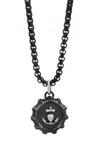 Adelia´s ADELIA ́S Herren Kette mit Anhänger, unbekannt, Edelstahl, schwarz, Edelstahl, Halsketten