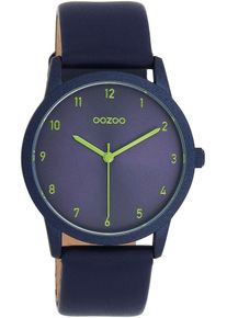 Oozoo Damen Quarzuhr, blau, Armbanduhren, Armbanduhr, Damenuhr, Lederarmband