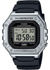 Herren Chronograph, schwarz, CASIO TIMELESS COLLECTION, Armbanduhren, Quarzuhr, Armbanduhr, Herrenuhr,Digitaluhr, Resinarmband,Stoppfunktion