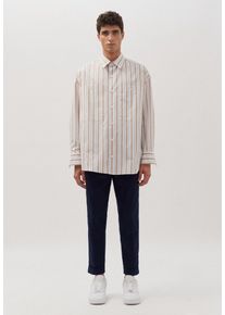Herren Businesshemd "Studio", beige, Gr. L, STUDIO SEIDENSTICKER, gestreift, 100% Baumwolle, Hemden, Oversized Langarm Kentkragen Streifen