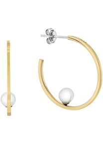Tommy Hilfiger Damen Paar Creolen "SEMI-PRECIOUS BEADS, 2780964, 2780965, 2780966", Edelstahl, gold, Edelstahl, Ohrringe, mit Onyx, Lapislazuli oder