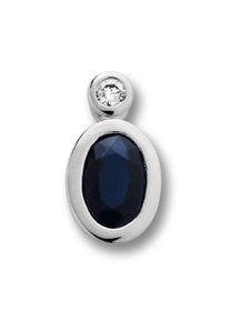 Vivance Damen Ketten-Anhänger "0.02 ct Diamant Brillant Safir Anhänger aus 585 Weißgold", 0.02 ct mit Diamant, Weißgold 585-Gold, silber, Weißgold