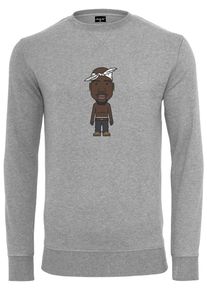 MisterTee Herren Rundhalspullover "MisterTee Herren LA Sketch Crewneck", grau, casual, Gr. S, unifarben, 65% Baumwolle, 35% Polyester, Pullover