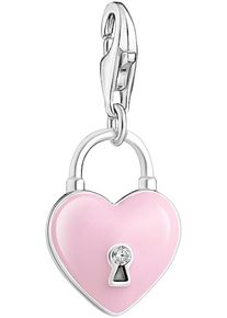 Thomas Sabo Damen Charm-Einhänger "rosa Herzschloss, 2071-691-9", weiß, Silber 925 (Sterlingsilber), Charms, mit Zirkonia (synth.)