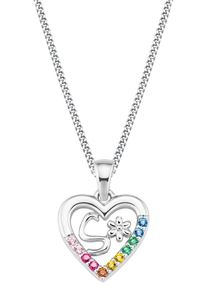 Mädchen Kette mit Anhänger "Herz/Buchstaben, 2027876", S, Silber 925 (Sterlingsilber), L: 38cm, bunt, Prinzessin Lillifee, Silber 925
