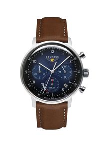 BAUHAUS Herren Chronograph, braun, Armbanduhren, Armbanduhr, Herrenuhr,Solar,Stoppfunktion,Made in Germany,Lederarmband