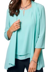 Damen Blusenjacke "HERMANN LANGE Collection Chiffonjacke Bella", grün, Gr. 38, HERMANN LANGE Collection, 100% Polyester, Jacken