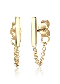 Elli Damen Paar Ohrhänger "Stecker Stab mit Kette 925 silber", OneSize, ohne Stein, Silber 925 (Sterlingsilber), gold, Silber 925 (Sterlingsilber),
