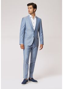 Roy Robson Herren Hosenanzug "Modischer Anzug Im Slim Fit", blau, Gr. 52, 57% Schurwolle, 40% Viskose, 3% Elasthan, Anzüge