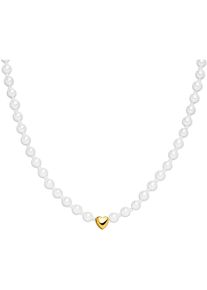 PURELEI Damen Perlenkette "Schmuck Geschenk Lovely Herz, 23031-Necklace-Lovely", Edelstahl-Perlen, L: 45cm, gold, Edelstahl, Perlen, Halsketten, mit