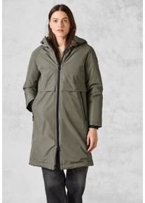 Cecil Damen Trenchcoat, gold, casual, Gr. XXL, unifarben, Stoff, 100% Polyester, Mäntel, mit Kapuze mit Tunnelzugband