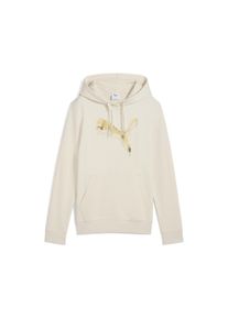 Puma Damen Hoodie "ESS METALLIC Hoodie Damen"alpine snow metallic gold weiß, Gr. XS, Obermaterial: 68% Baumwolle, 32% Polyester; Kapuzenfutter: 100%