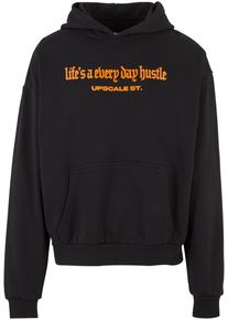 Herren Kapuzensweatshirt "Upscale by Mister Tee Herren Hustle Ultra Heavy Oversize Hoodie", schwarz, Gr. M, UPSCALE BY MISTER TEE, unifarben, 100%