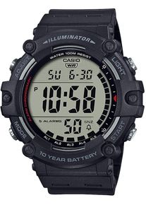 Herren Chronograph, schwarz, CASIO TIMELESS COLLECTION, Armbanduhren, Quarzuhr, Armbanduhr, Herrenuhr, Digitaluhr, bis 10 bar wasserdicht