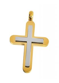 Adelia´s ADELIA ́S Damen Ketten-Anhänger "Neuheit 2025 - modischer Kreuz Anhänger aus Edelstahl", Edelstahl, gold, Edelstahl, Schmuckanhänger